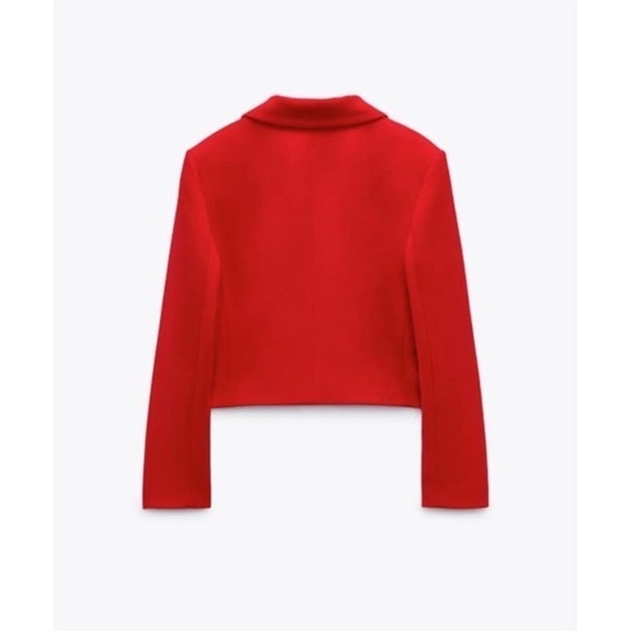 ZARA BUTTONED CROPPED BLAZER - Picture 8 of 10